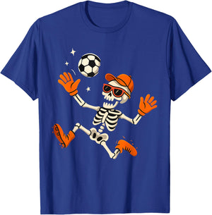 Halloween Skeleton Soccer Player Sports Fan Graphic Kids T-Shirt - T-Shirt | Royal