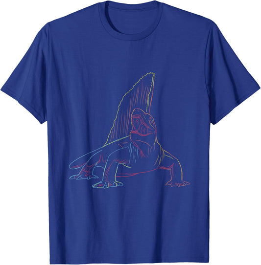Line Art Dimetrodon T-Shirt - T-Shirt | Royal