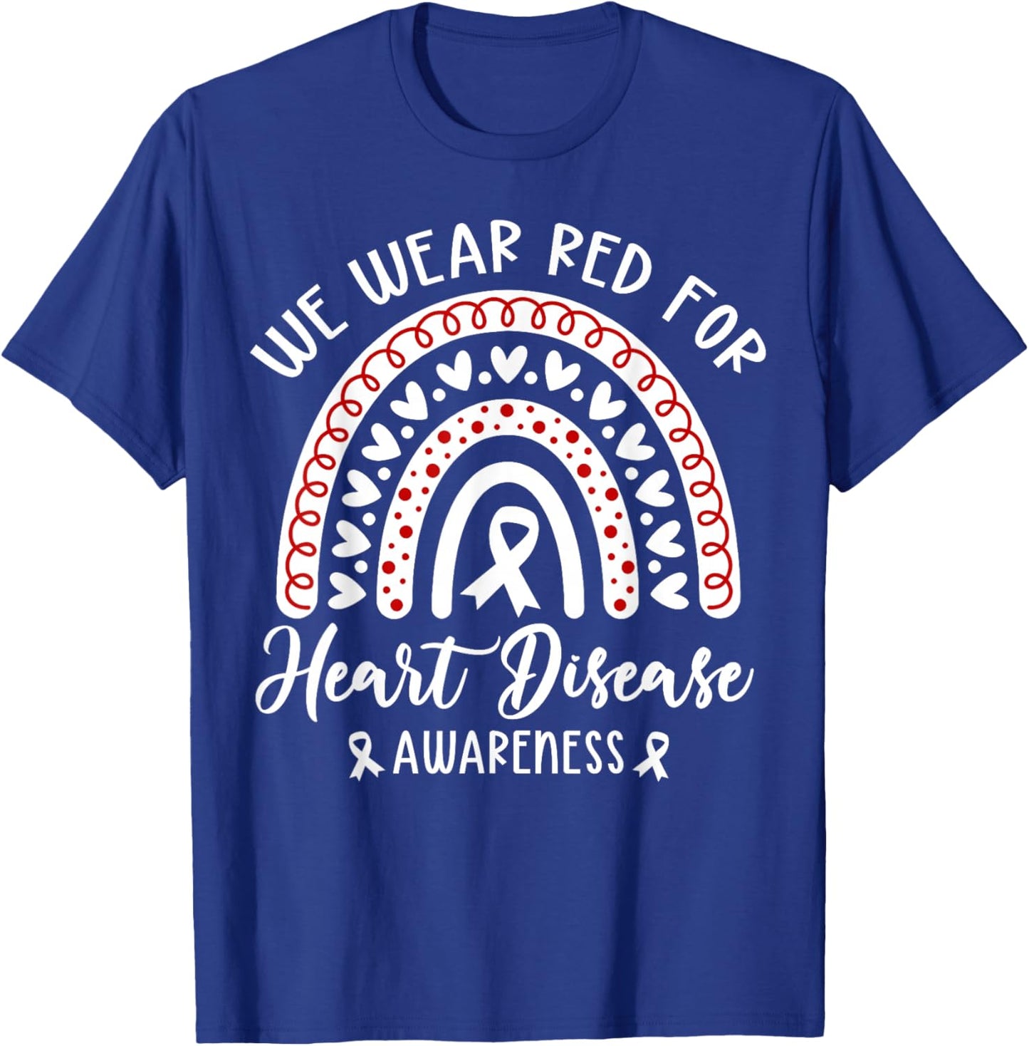 in February We Wear Red Kids Heart Disease Month T-Shirt - T-Shirt | Royal