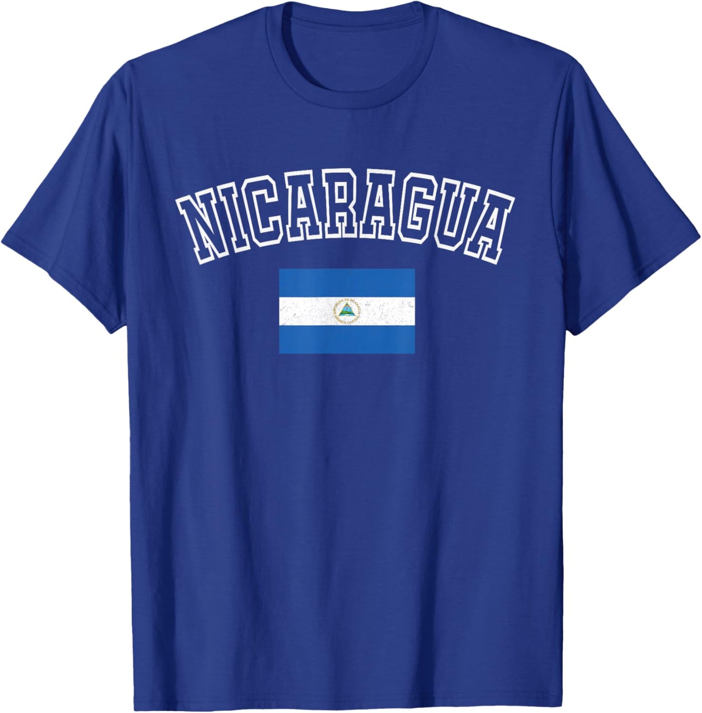 Nicaragua Flag Vintage Distressed Retro Heritage Design T-Shirt - T-Shirt | Royal