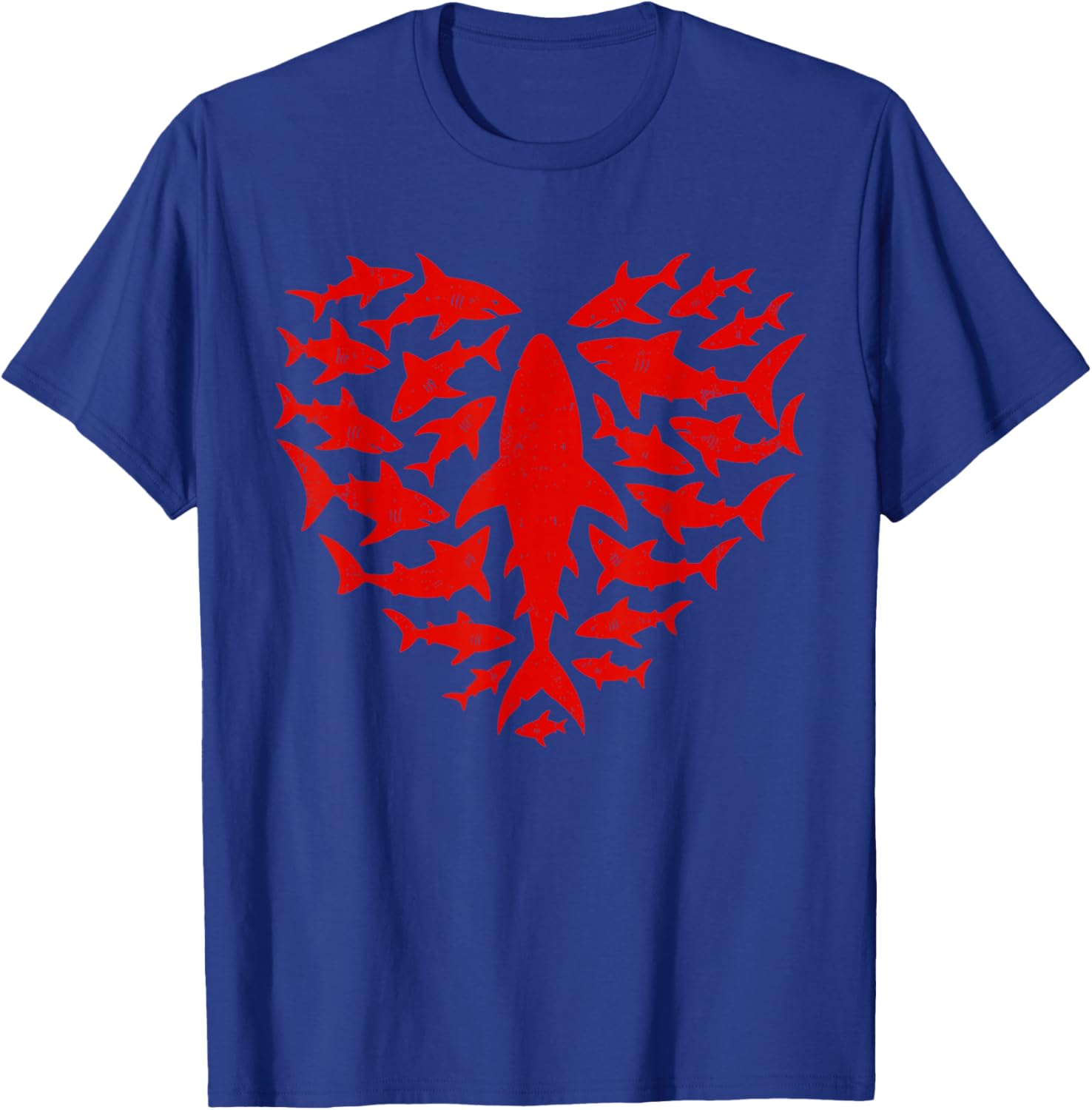 Shark Heart Ocean Funny Valentines Day Men Women Kids T-Shirt - T-Shirt | Royal