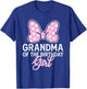 Grandma of The Birthday Girl Cute Pink Bow Family Matching T-Shirt - T-Shirt | Royal