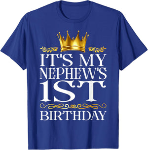 It's My Nephew's 1st Birthday Happy Birthday 1 Years Old T-Shirt - T-Shirt | Royal