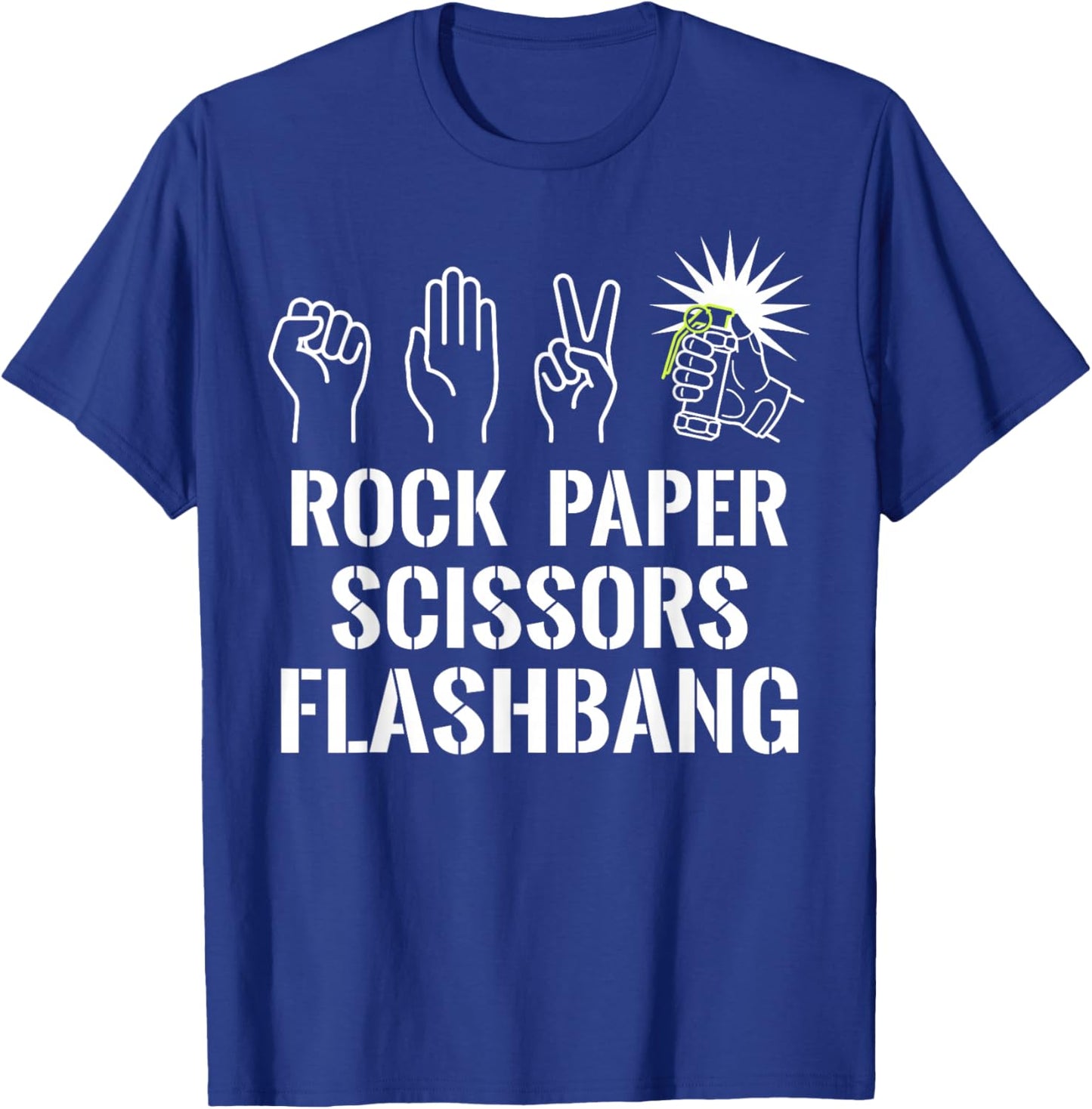 Rock Paper Scissors Flashbang Funny Gamer Meme T-Shirt - T-Shirt | Royal