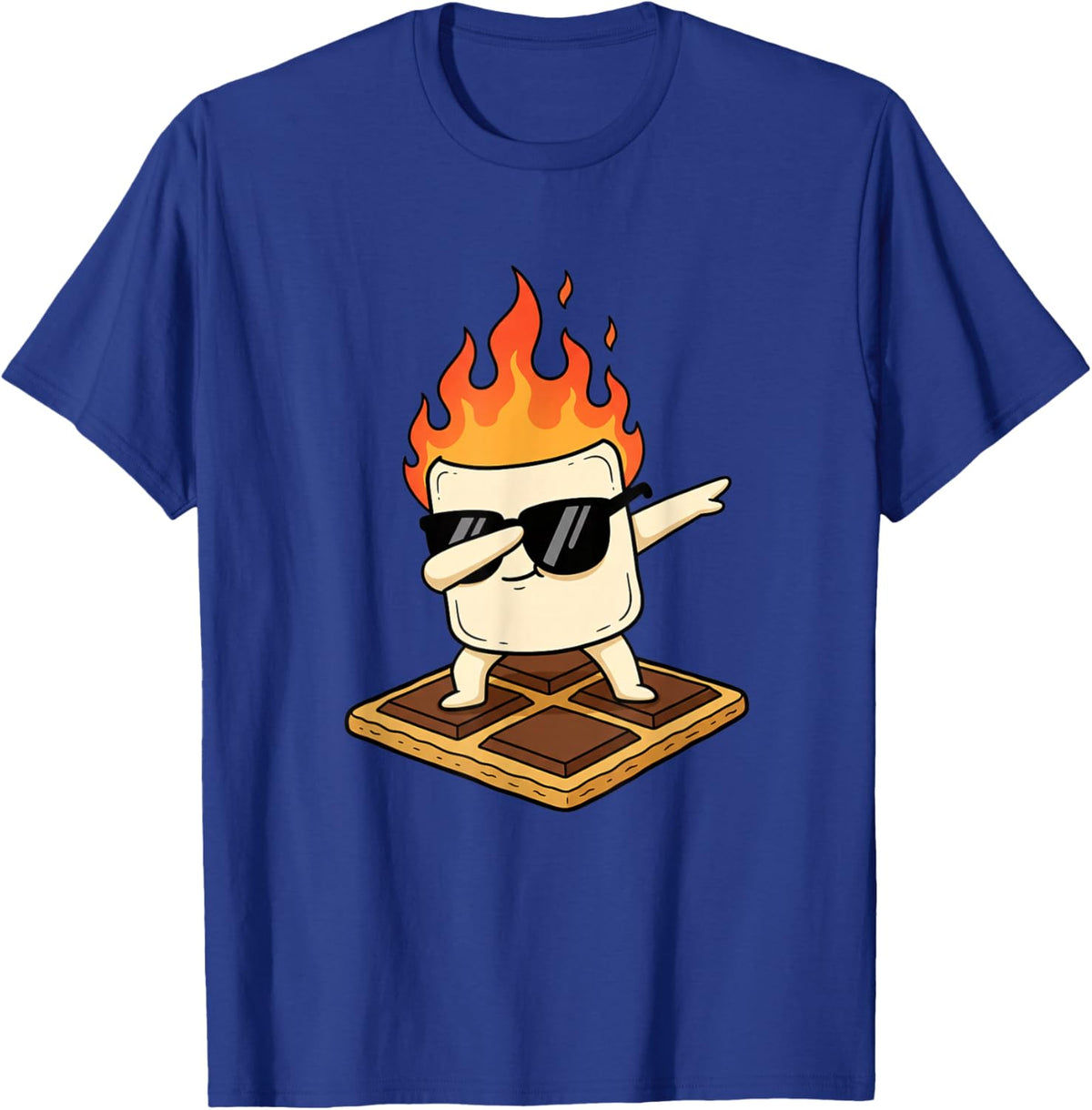 Dabbing Marshmallow On S'More Camping Kids Outdoor Funny T-Shirt - T-Shirt | Royal
