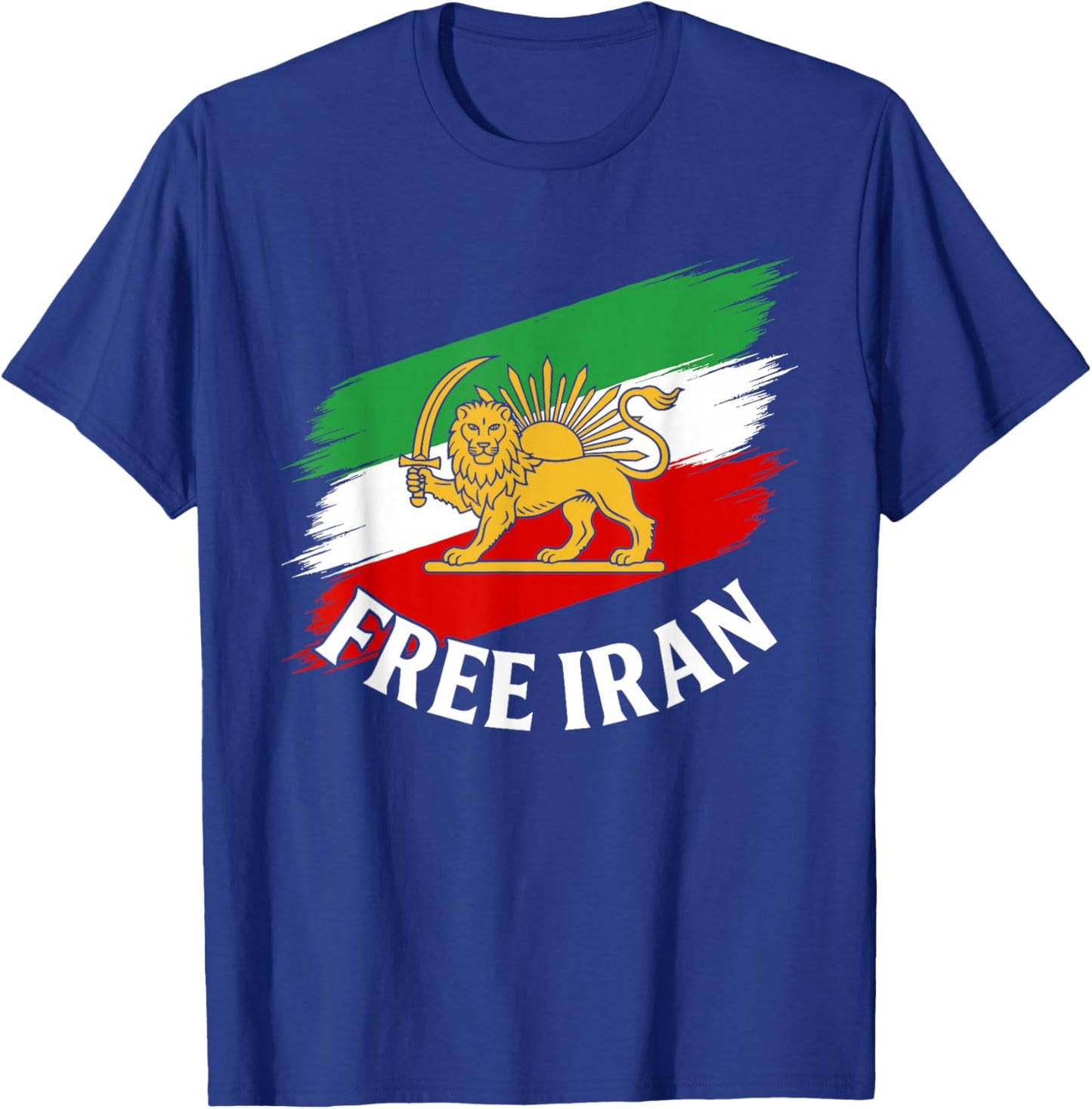 Free Iran T Iranian Flag Lion T-Shirt - T-Shirt | Royal