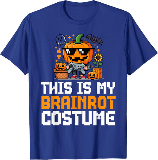 This is My Brain Rot Costume Halloween Shirt Kids Gamer T-Shirt - T-Shirt | Royal