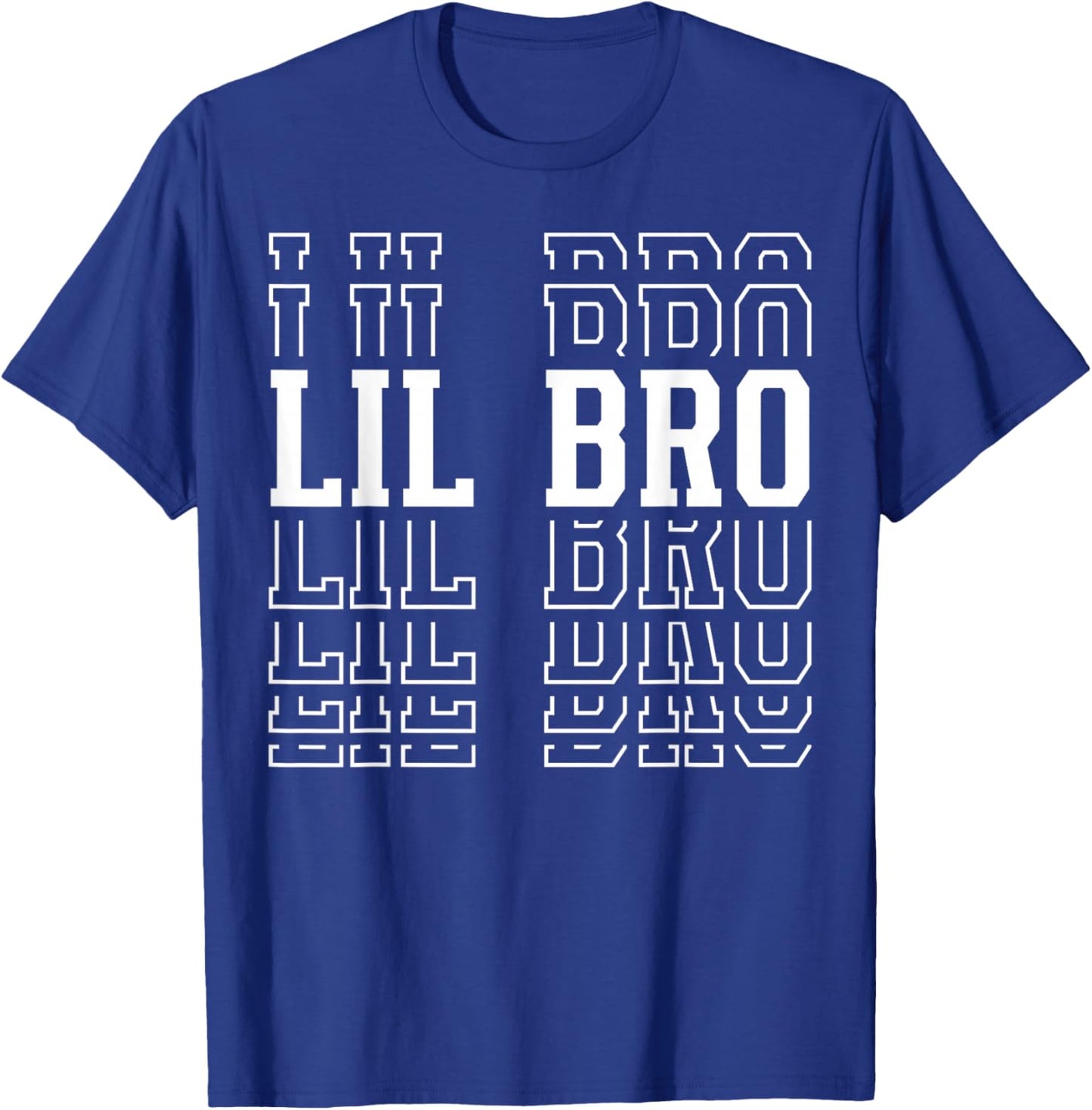 Lil Bro Funny Layered Text Siblings Little Brother T-Shirt - T-Shirt | Royal