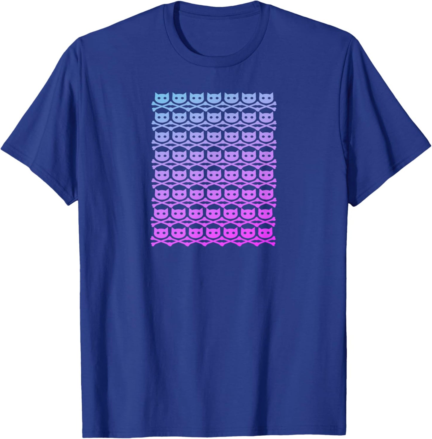 BuddyCatAFK All Over Skull Logo Pink Fade Dark T-Shirt - T-Shirt | Royal