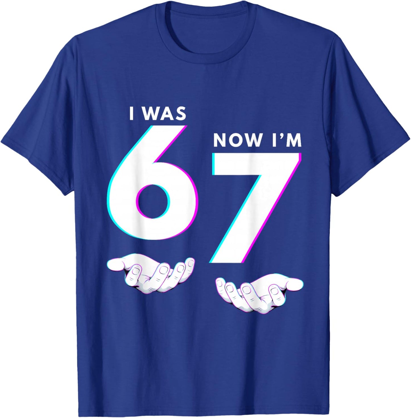 I was 6 Now I'm 7 Girl Boy Kids Six Seven Birthday T-Shirt - T-Shirt | Royal