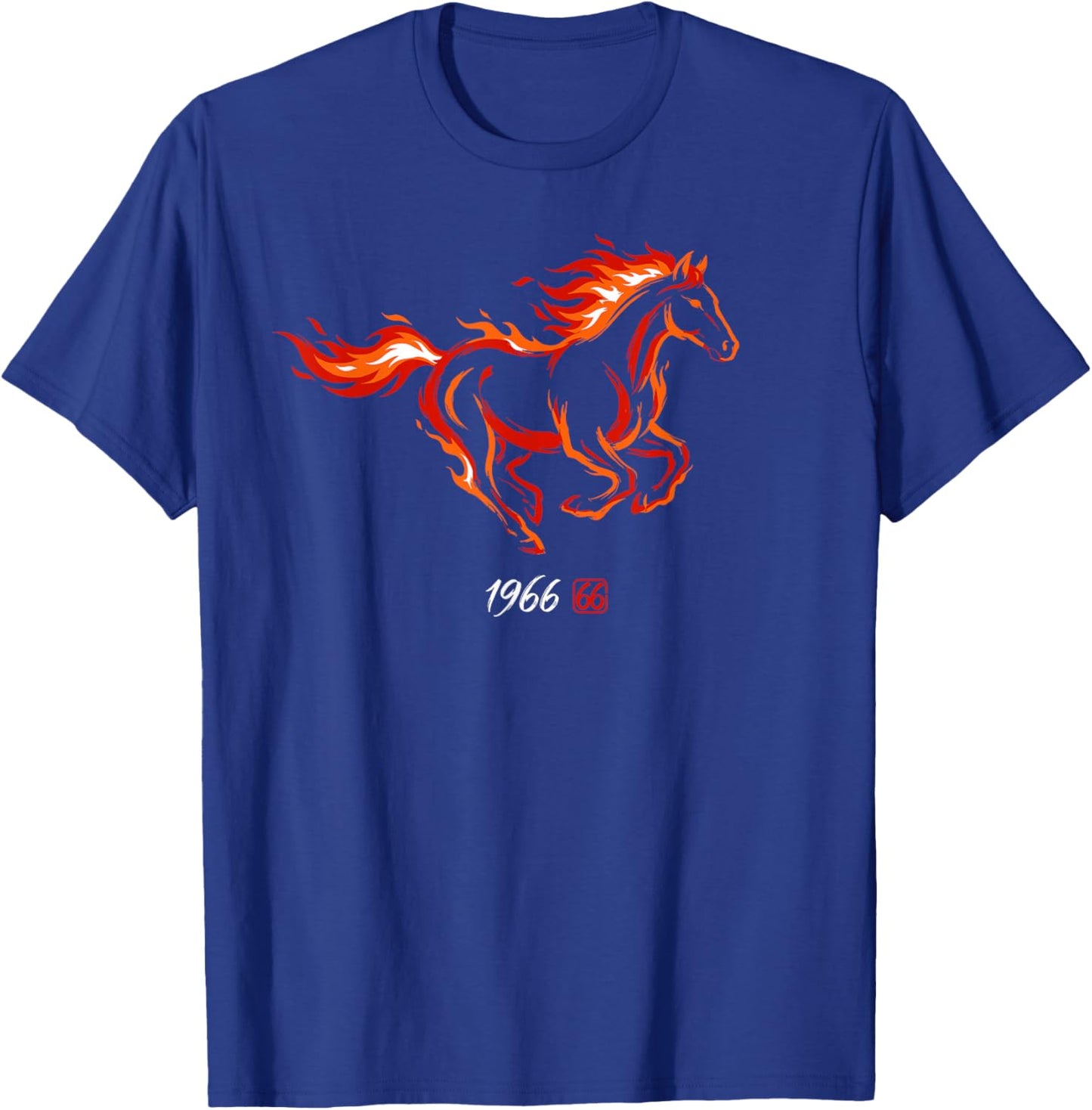 1966 Year of The Fire Horse 60th Birthday Japanese Art T-Shirt - T-Shirt | Royal