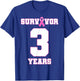 3 Years Breast Cancer Survivor Pink Ribbon T-Shirt - T-Shirt | Royal