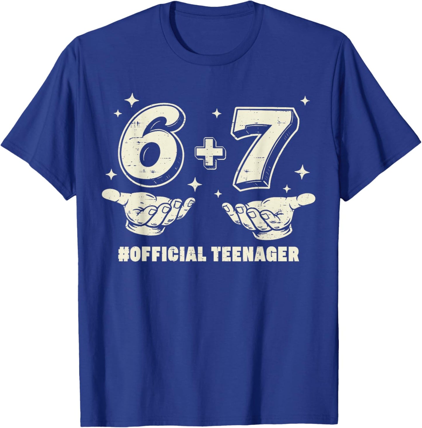 6+7 Official Teenager 13th Birthday 13 Year Old Boys Kids T-Shirt - T-Shirt | Royal