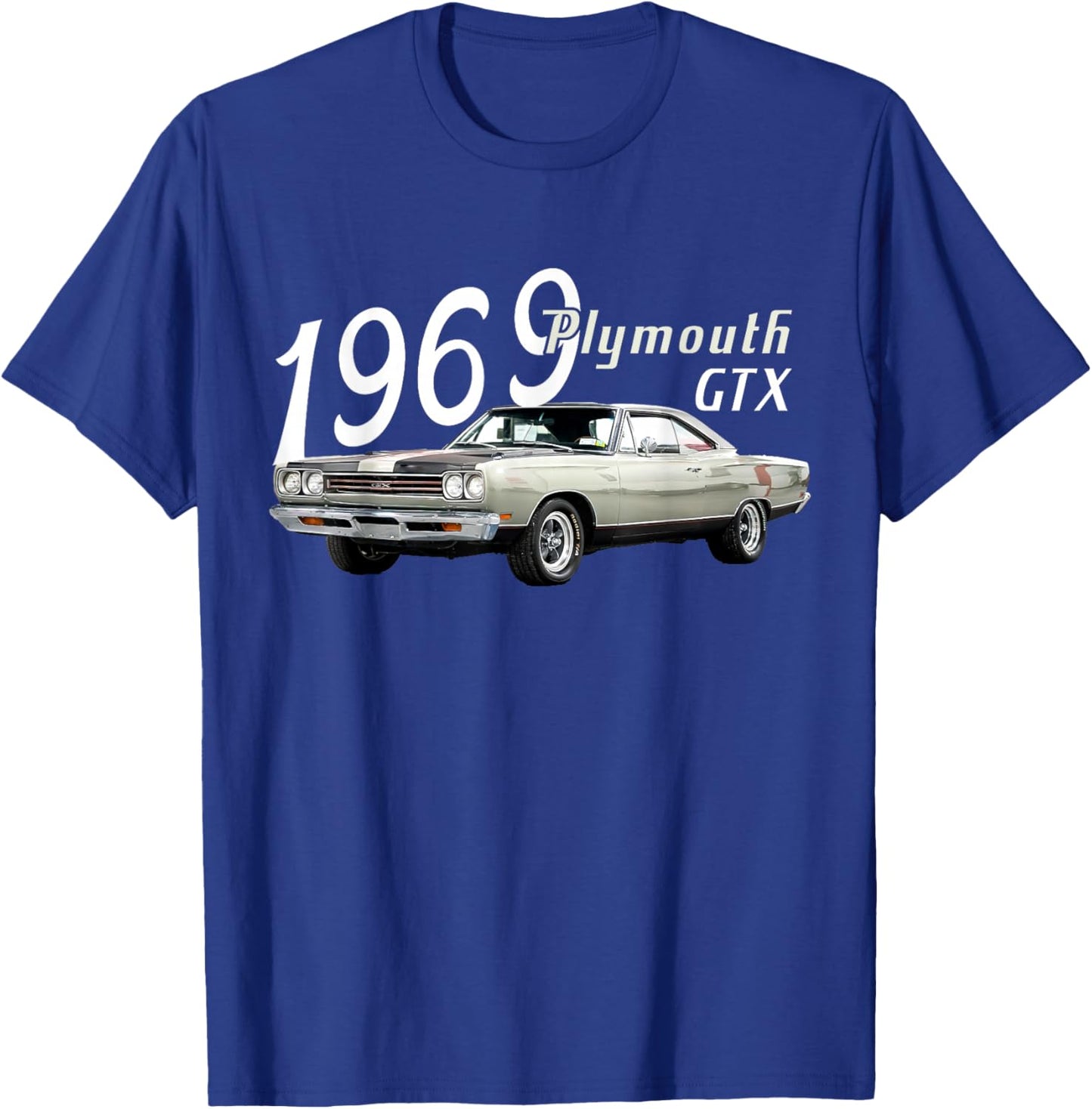 1969 69 GTX Classic Vintage Old Car USA Flag T-Shirt - T-Shirt | Royal