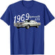 1969 69 GTX Classic Vintage Old Car USA Flag T-Shirt - T-Shirt | Royal