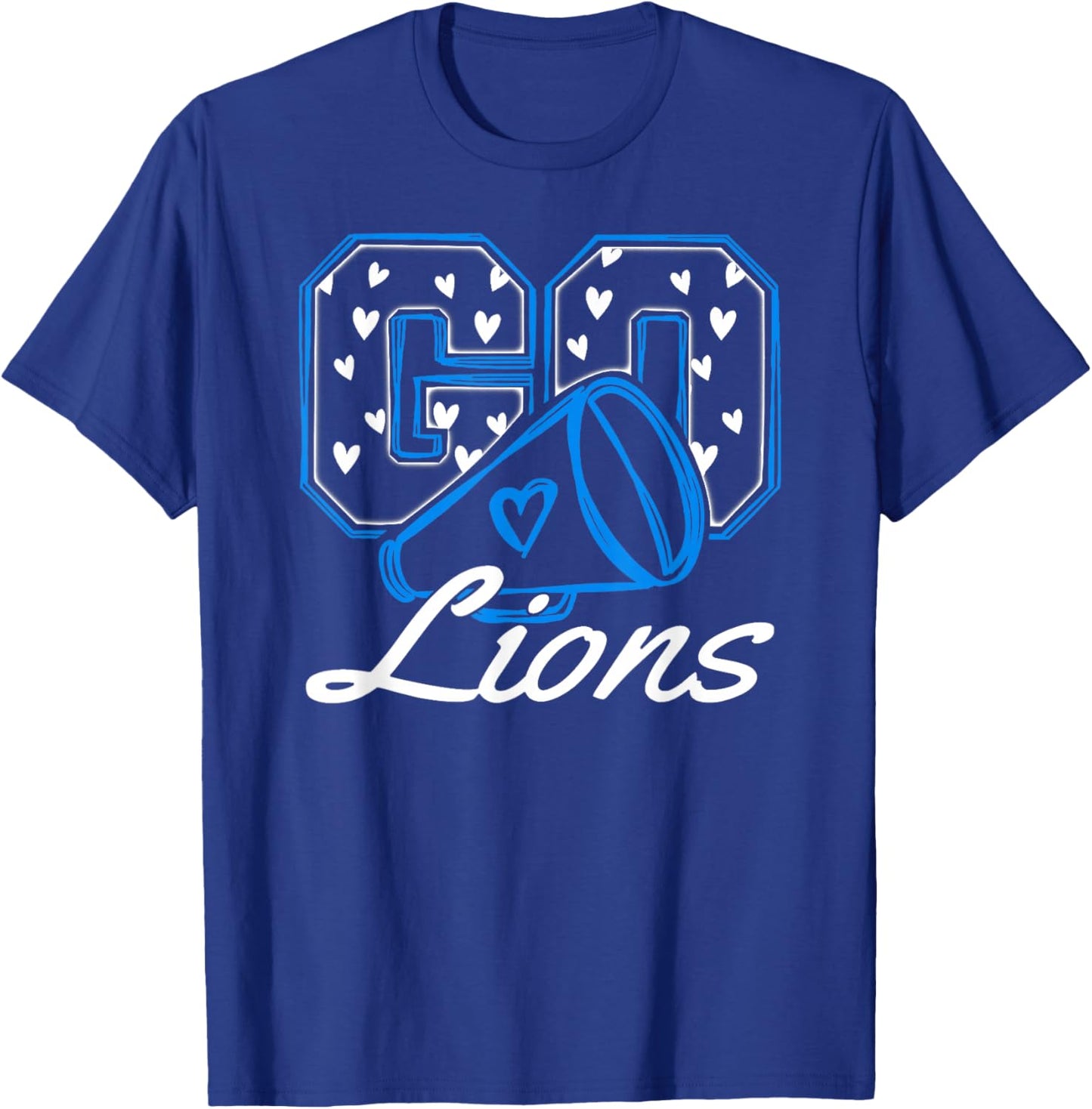 Go Cheer Lions School Team Spirit Girls Kids T-Shirt - T-Shirt | Royal