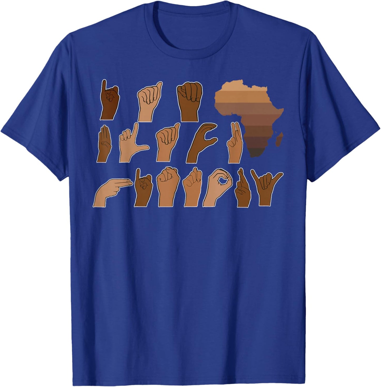 I Am Black History Month Sign Language ASL African Men Women T-Shirt - T-Shirt | Royal