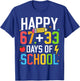 Happy 67 33 Days of School 100th Day of School Kids Teacher T-Shirt - T-Shirt | Royal