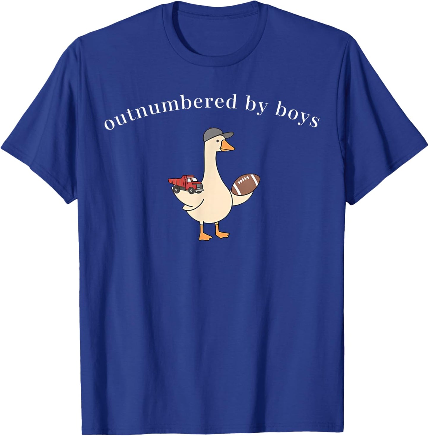 Outnumbered By Boys Funny Mom Goose Family Life T-Shirt - T-Shirt | Royal