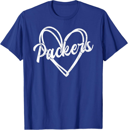 Retro Packers Vintage Heart T-Shirt - T-Shirt | Royal