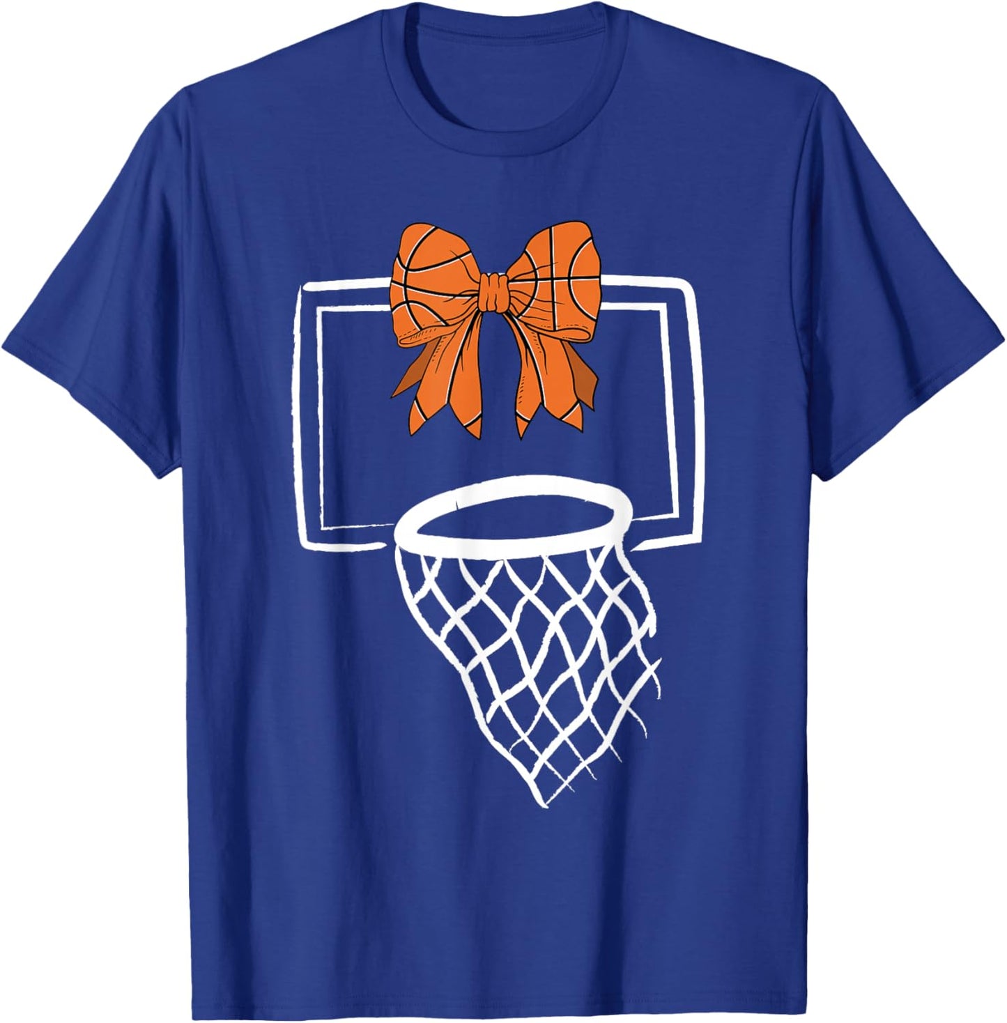 Basketball Coquette Bow Women Girls T-Shirt - T-Shirt | Royal