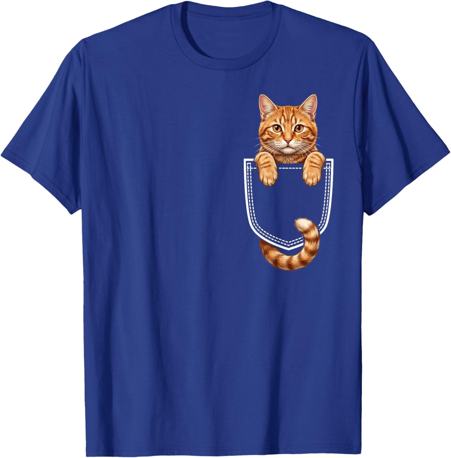 Cute Orange Tabby Cat in Pocket Kitten for Pet Lovers T-Shirt - T-Shirt | Royal