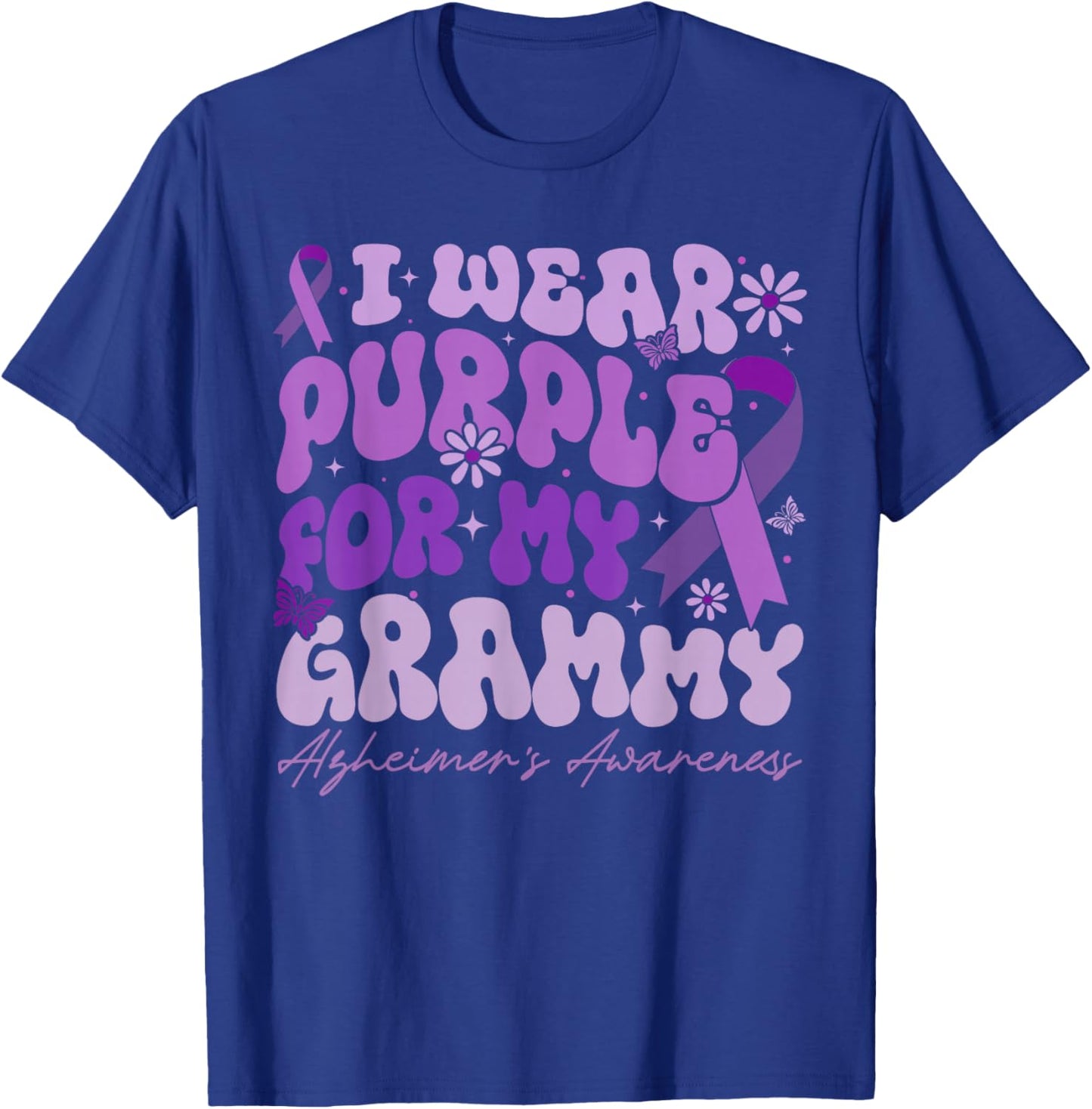 I Wear Purple for My Grammy Dementia Alzheimer's Awareness T-Shirt - T-Shirt | Royal