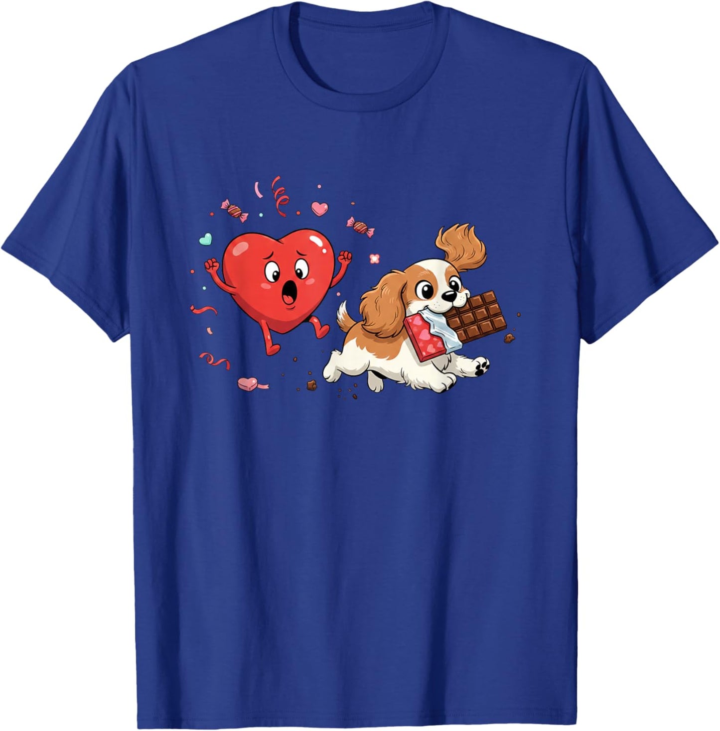 Funny Cavalier King Charles Spaniel Heart Valentine Dog T-Shirt - T-Shirt | Royal