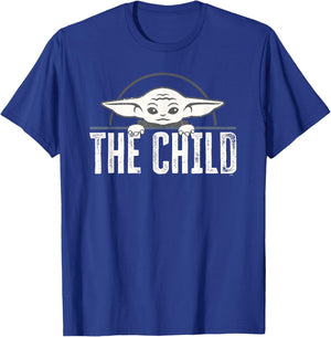 Star Wars The Mandalorian "The Child" Grogu Weathered Logo T-Shirt - T-Shirt | Royal