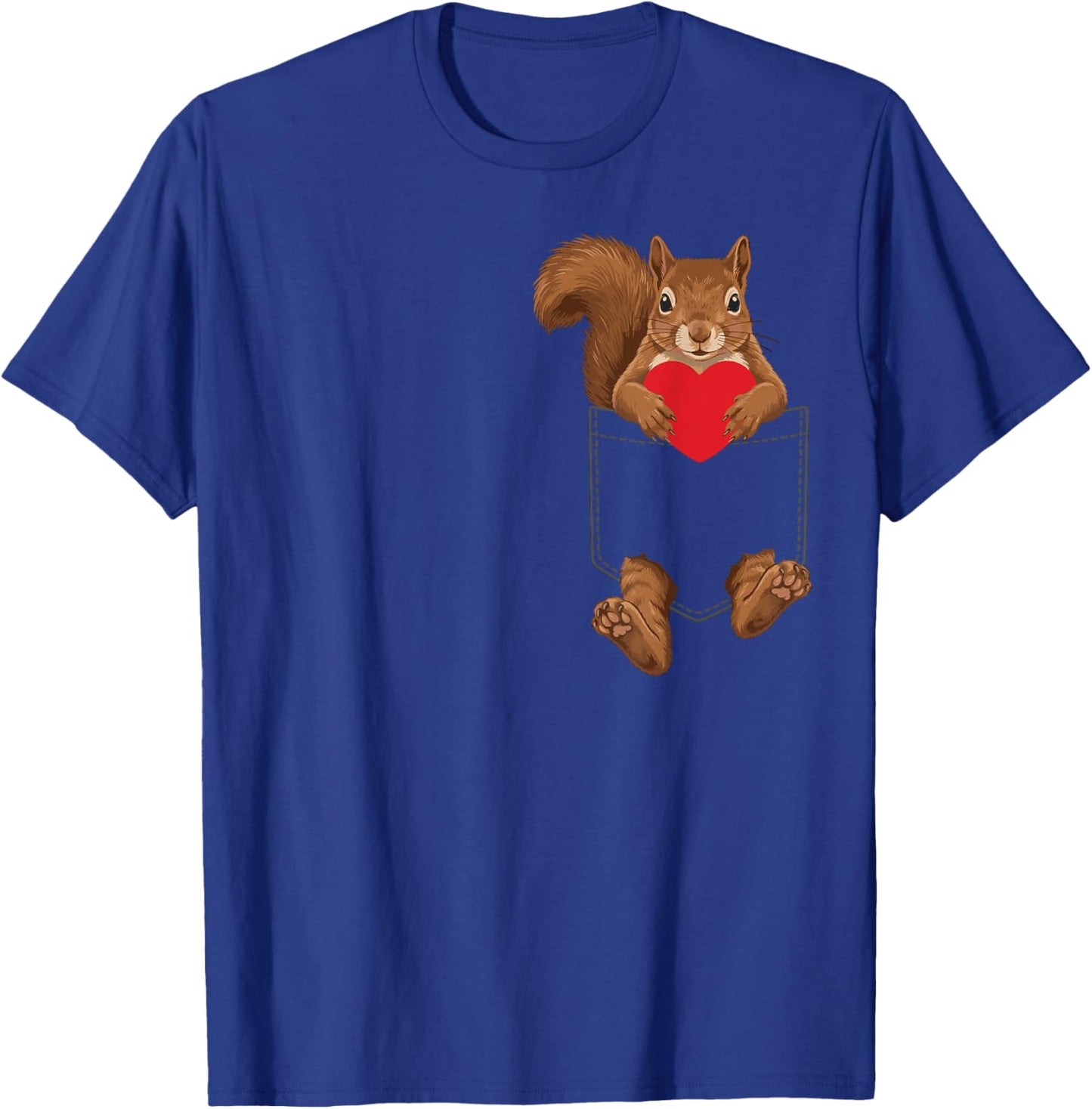 Squirrel in Pocket Animal Lover Design Valentines T-Shirt - T-Shirt | Royal