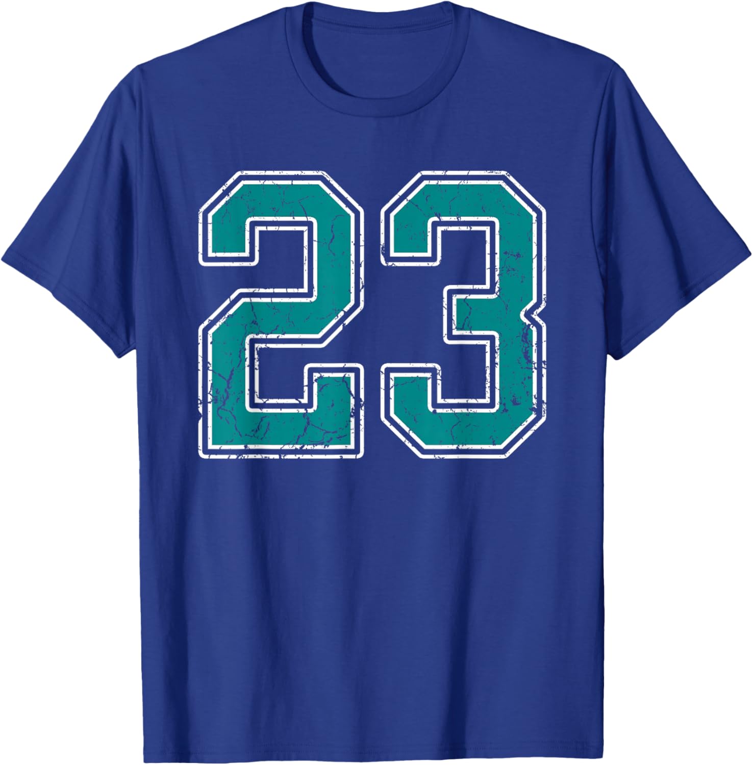 Teal and White Number 23 Jersey Player Uniform #23 Fan T-Shirt - T-Shirt | Royal