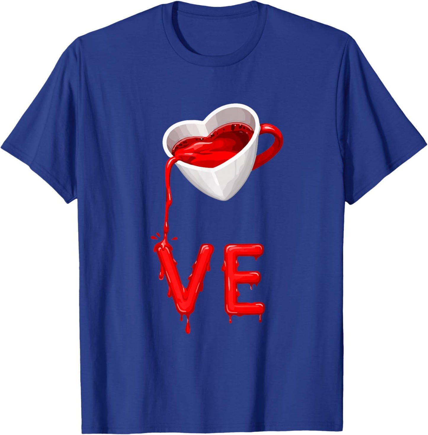 Valentines Day Love Coffee Lover Couple Matching Design T-Shirt - T-Shirt | Royal