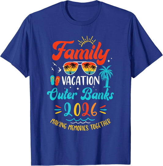 Family Vacation 2026 Outer Banks Matching Summer Vacation T-Shirt - T-Shirt | Royal