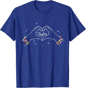 Heart Hands Taylor First Name Girl Vintage 70's 80's T-Shirt - T-Shirt | Royal
