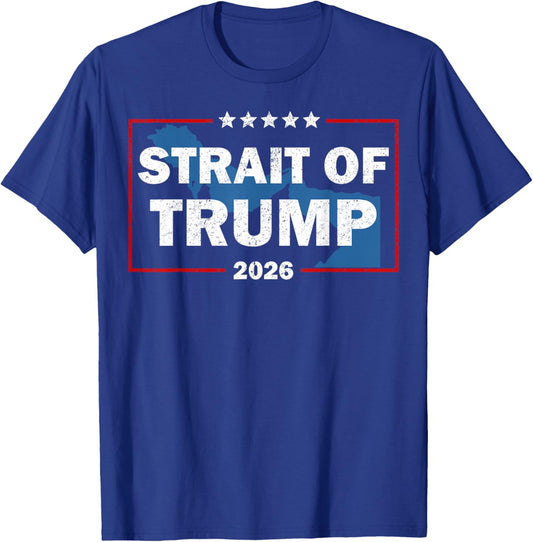 Strait of Trump US Flag Funny T-Shirt - T-Shirt | Royal