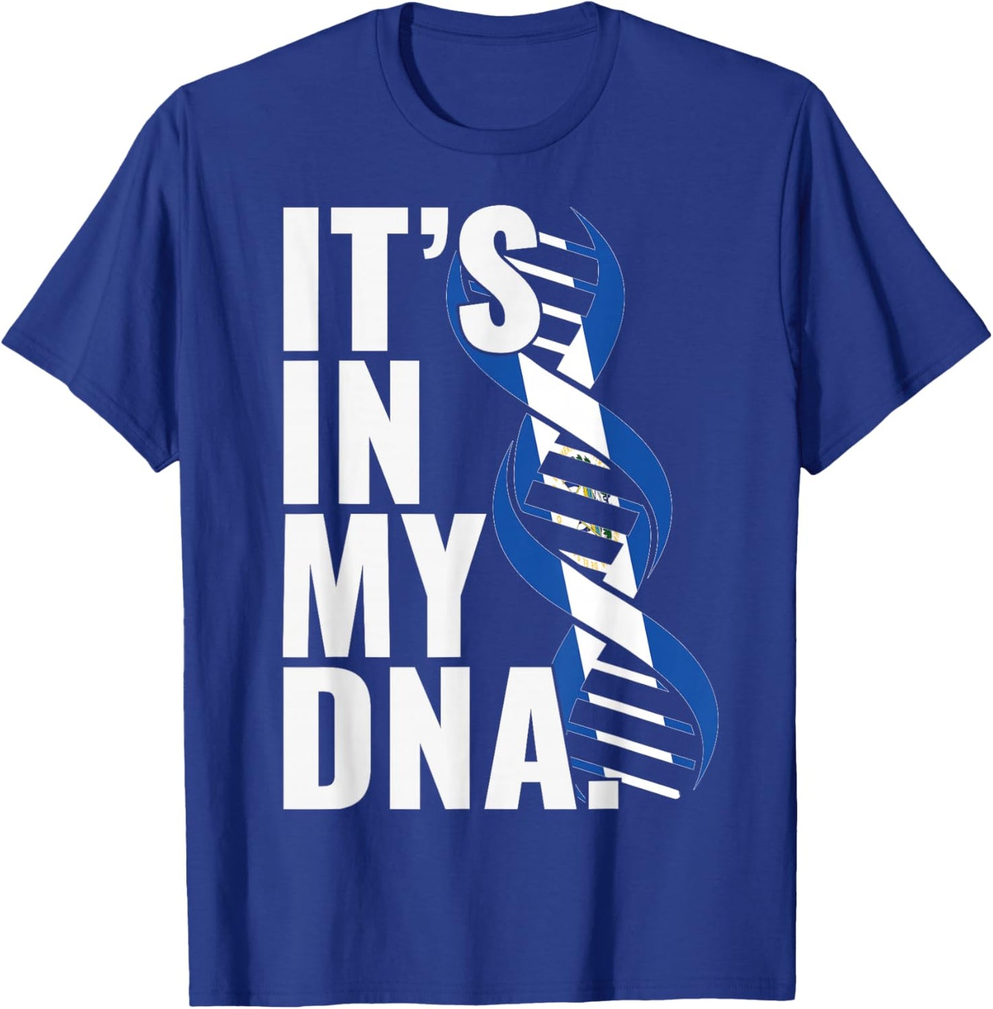 EL Salvador Roots Flag Fingerprint Graphic Patriotic T-Shirt - T-Shirt | Royal