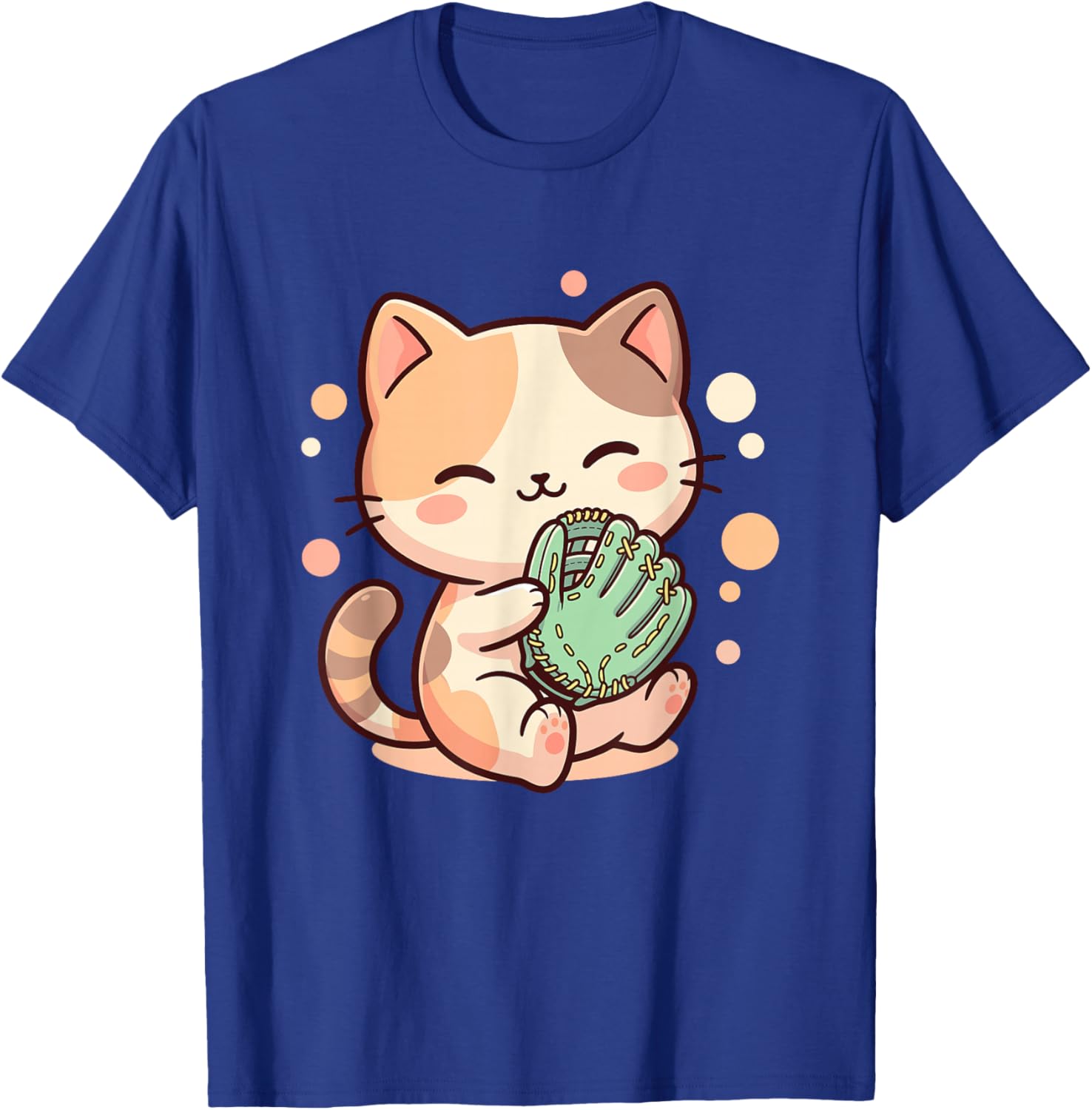 Cute Kawaii Cat Softball T-Shirt - T-Shirt | Royal