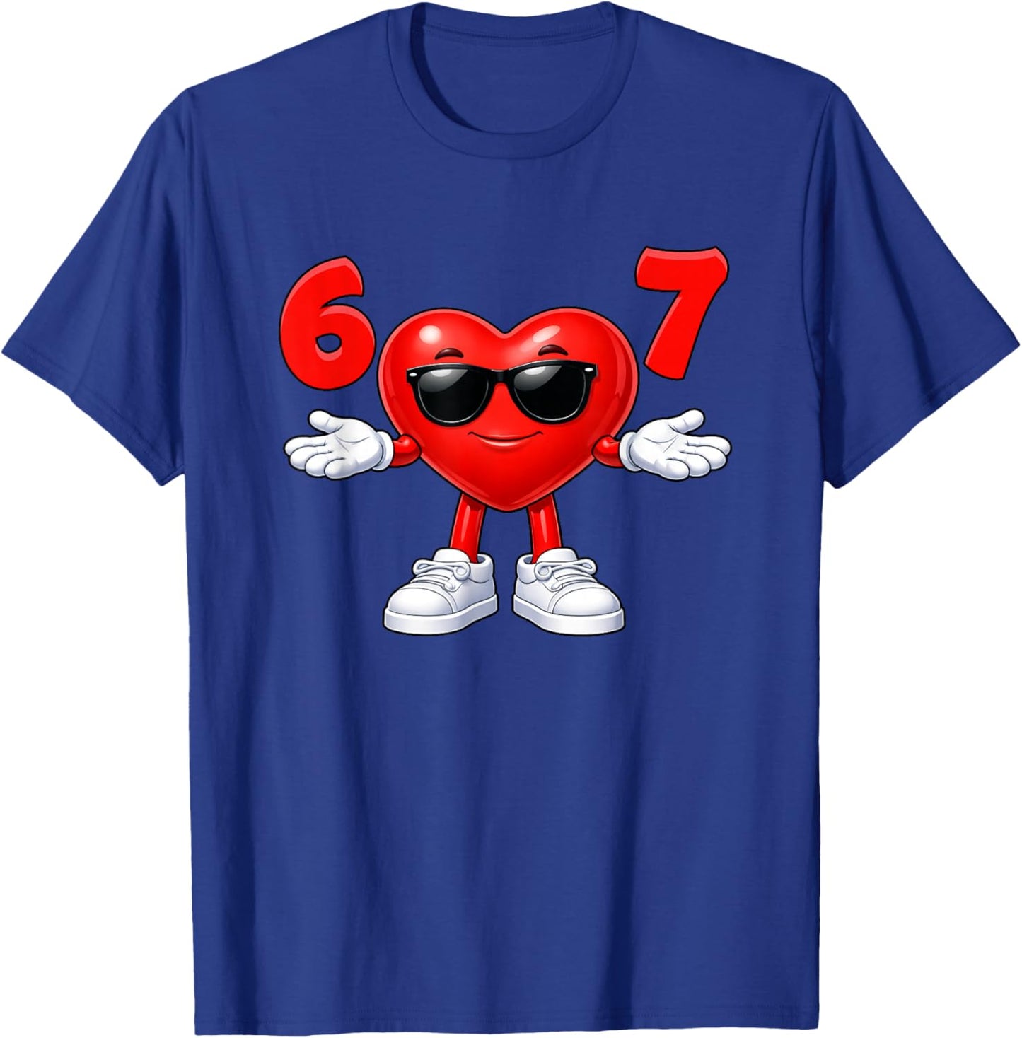 67 Heart 67 Valentines Day Meme Funny Six Seven Teens Kids T-Shirt - T-Shirt | Royal