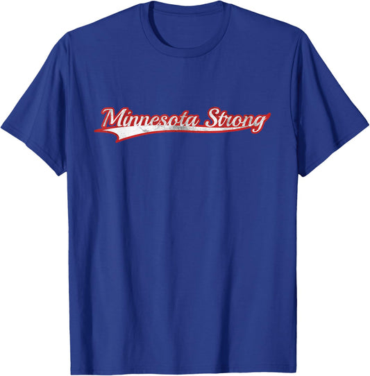 Minnesota Strong State Pride Community Vintage Varsity T-Shirt - T-Shirt | Royal