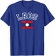 Laos Flag Vintage Distressed Retro Heritage Design T-Shirt - T-Shirt | Royal