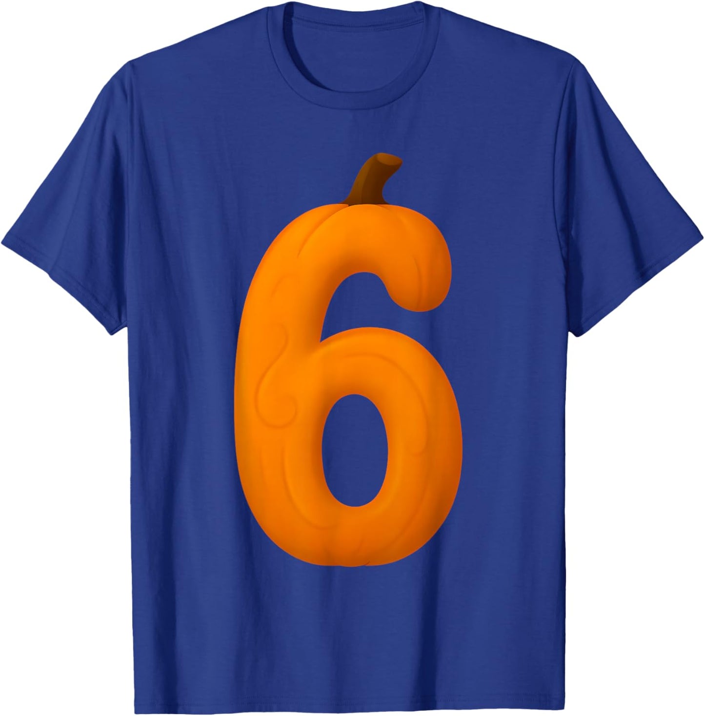 6 Number Six Seven Fall Pumpkin Halloween Funny Matching T-Shirt - T-Shirt | Royal