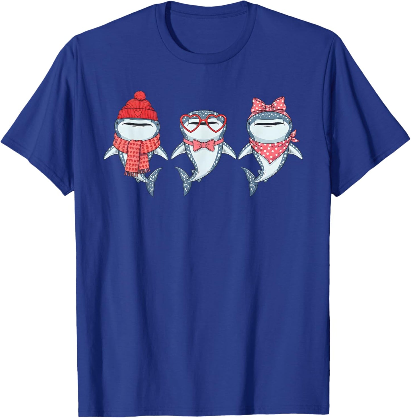 Retro Whale Shark Cute Valentine T-Shirt - T-Shirt | Royal