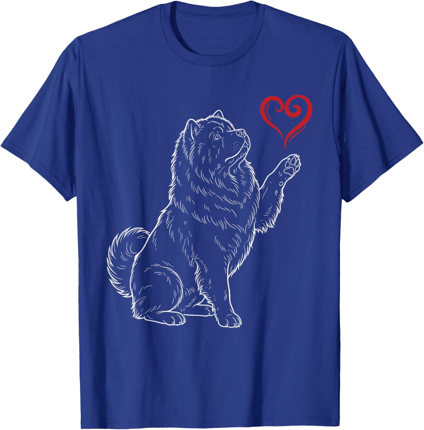 Chow Chow Lover Dog Art Holding Heart Valentines T-Shirt - T-Shirt | Royal