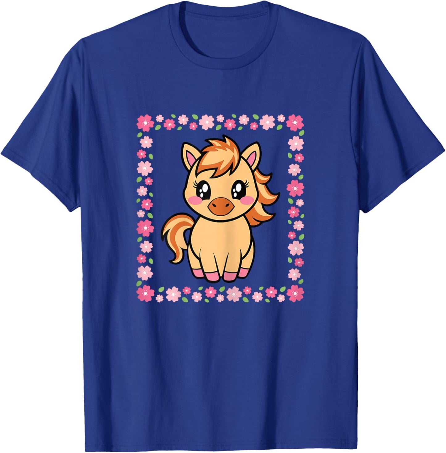 Cute Horse Kawaii Horseback Riding Women Girls T-Shirt - T-Shirt | Royal