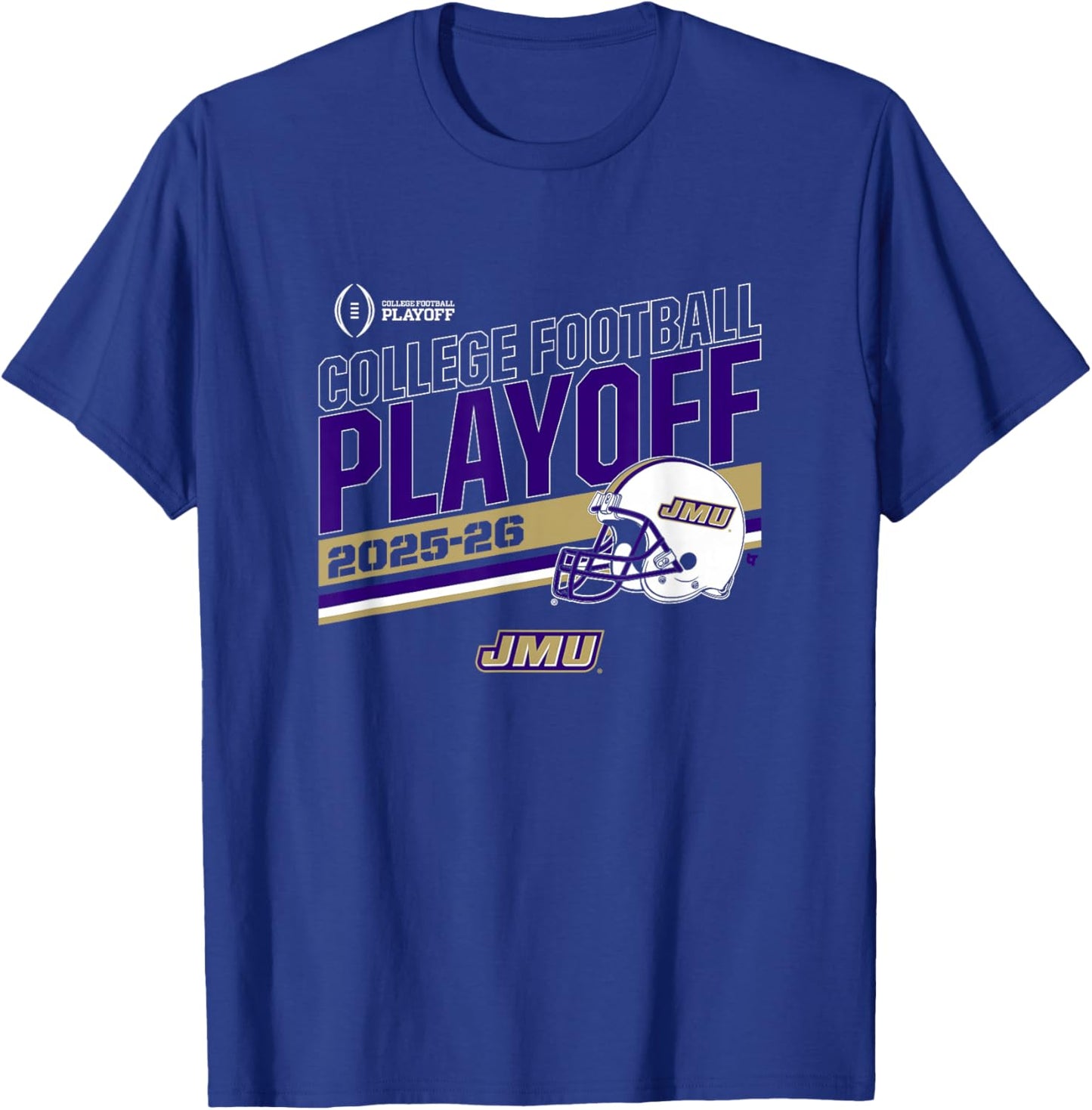 James Madison Dukes College Football Playoff Stripe 2025 T-Shirt - T-Shirt | Royal