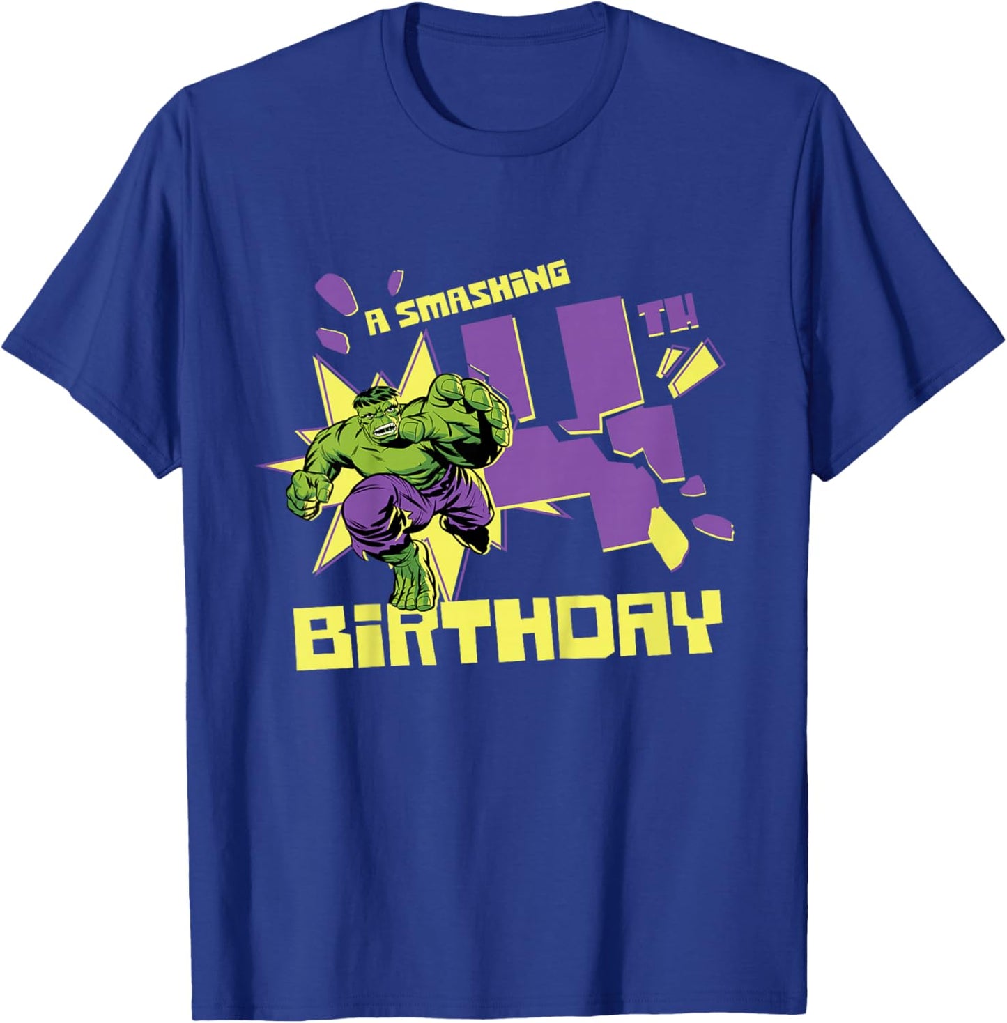 Marvel Super Heroes Hulk A Smashing 4th Birthday Party T-Shirt - T-Shirt | Royal