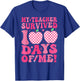 My Teacher Survived 100 Days Boys Kids 100th Day of School T-Shirt - T-Shirt | Royal