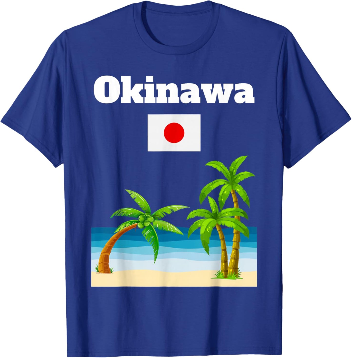 Okinawa Trip Beach Lover Japan Souvenir Japanese Flag T-Shirt - T-Shirt | Royal