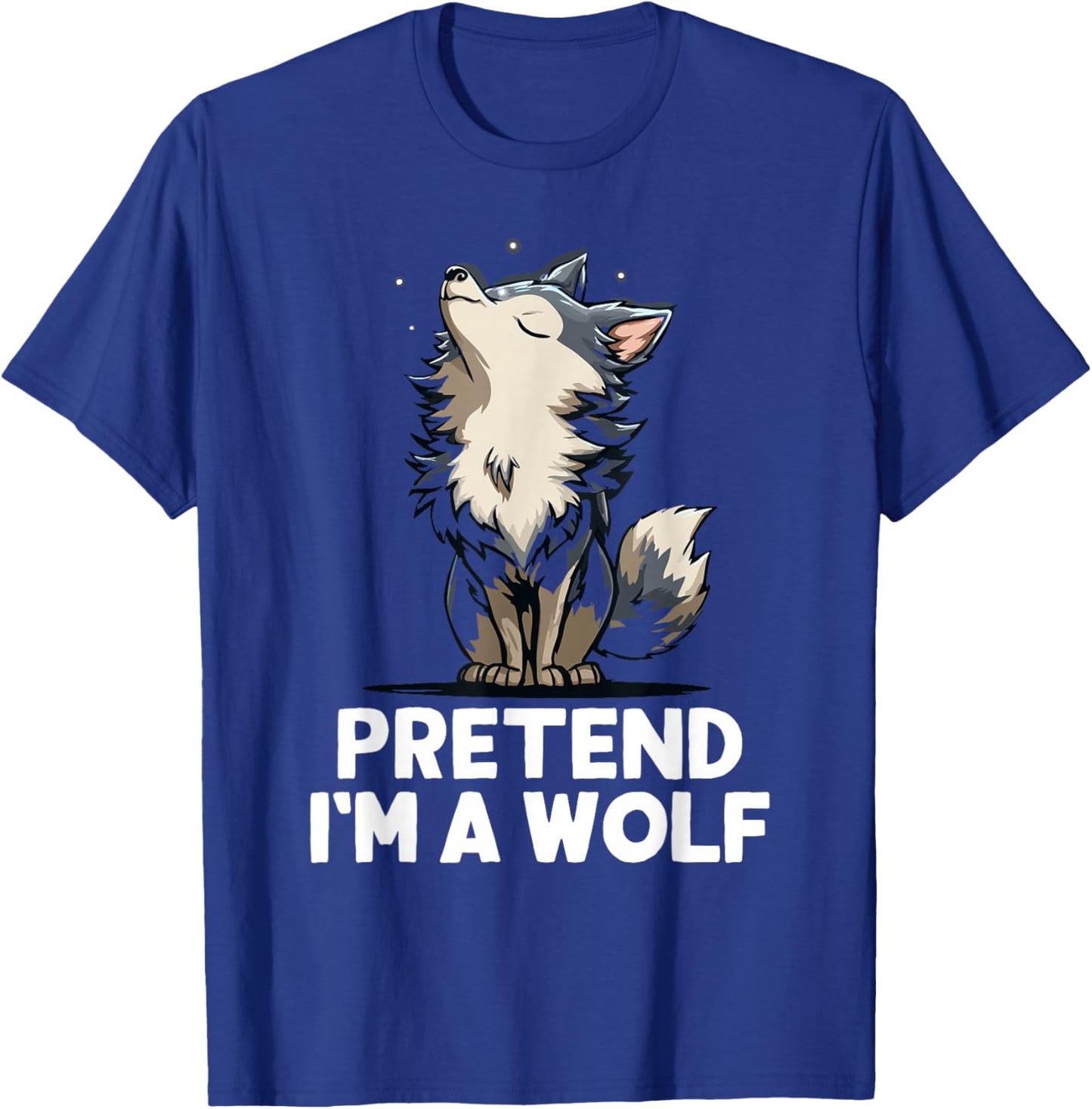 Easy Pretend I'm A Wolf Costume Halloween Funny Boys Kids T-Shirt - T-Shirt | Royal