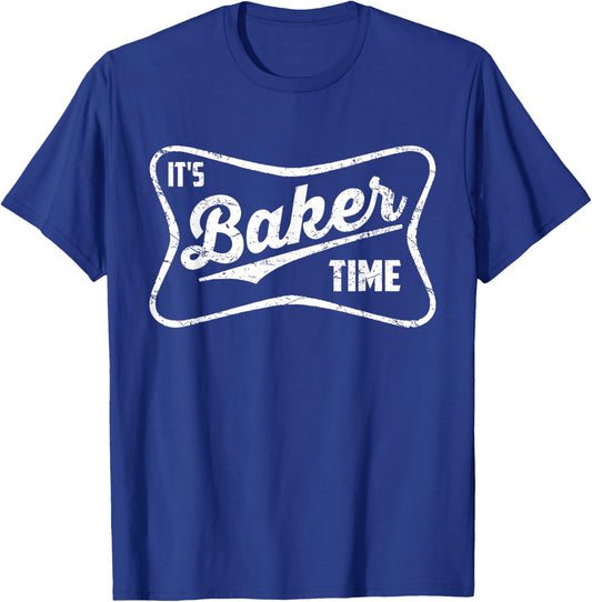 It's Baker Time Funny Beer Drinking Vintage T-Shirt - T-Shirt | Royal